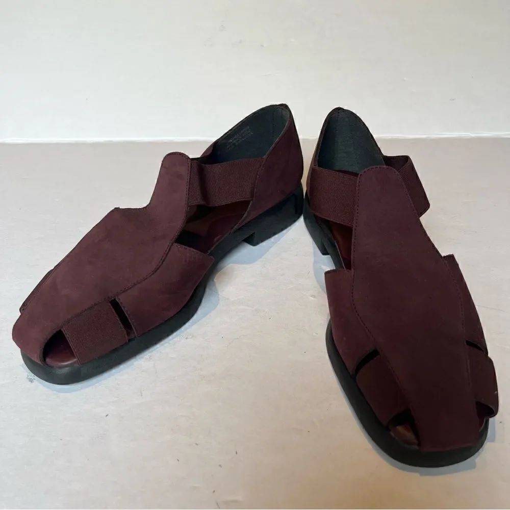 Aerosoles Women's Slip On Sandals Dark Mauve Size 8B Suede Upper